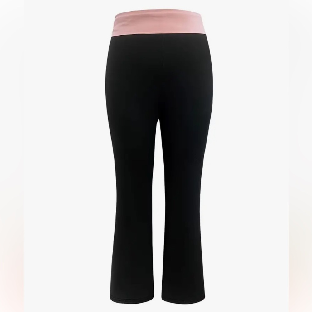 Boot cut yoga leggings pink and black